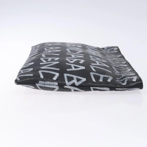 BALENCIAGA Clutch Bag Leather Black 494040 Auth 132454 - Picture 3 of 16